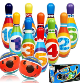 Set con 10 Birilli morbidi e 2 Palle per Bambini
